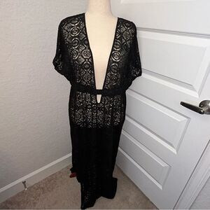 Club Z Collection Low Front Short Sleeve Maxi Coverup Dress